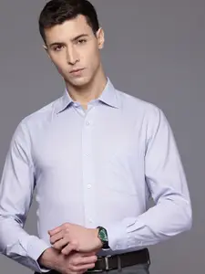 Louis Philippe Classic Self Design Textured Pure Cotton Formal Shirt