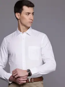 Louis Philippe Pure Cotton Self-Striped Slim Fit Formal Shirt