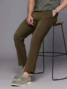 Louis Philippe Sport Men Slim Fit Corduroy Chinos Trousers