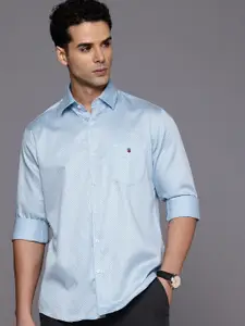Louis Philippe Sport Slim Fit Micro Ditsy Printed Pure Cotton Casual Shirt