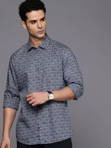 Louis Philippe Sport Slim Fit Opaque Micro Ditsy Printed Casual Shirt