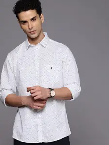 Louis Philippe Sport Slim Fit Opaque Micro Ditsy Printed Casual Shirt