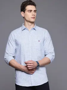 Louis Philippe Sport Super Slim Fit Checked Pure Cotton Casual Shirt