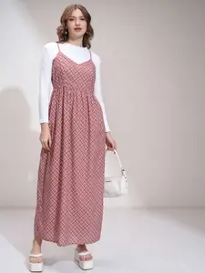 Tokyo Talkies Women Printed Strappy Fit Flare Maxi Dress