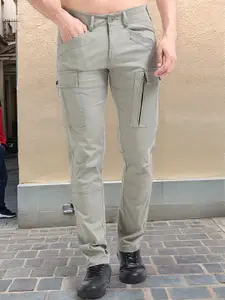 NEVER NEUD Men Relaxed Regular Fit Mid-Rise Cargos