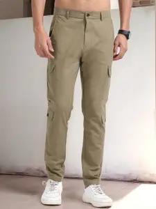 NEVER NEUD Men Lazy Linen Utility Cargos Trousers