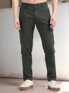 NEVER NEUD Men Relaxed Regular Fit Mid-Rise Cotton Cargos Trousers
