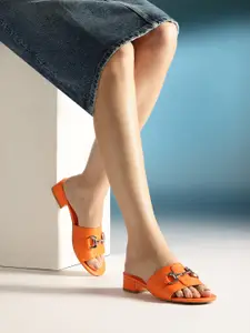 Nautica Open Toe Block Heels With Metallic Detail