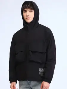 Flying Machine Men Hooded Solid Casual Tailored Jacket