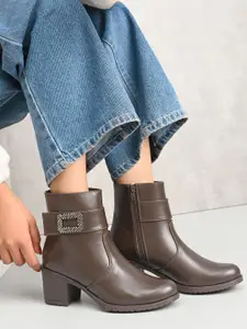 The Roadster Lifestyle Co Women Block-Heel Round Toe Chelsea Boots