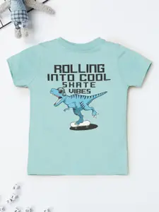 max Boys Typography Printed Round Neck Cotton T-shirt