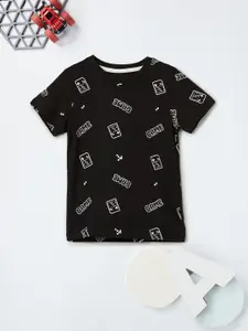 max Boys Conversational Printed Round Neck Cotton T-shirt