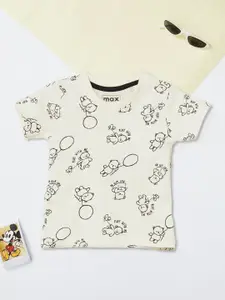 max Boys Conversational Printed Round Neck Cotton T-shirt