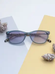 Ted Smith Women Grey Wayfarer Iconic Acetate Sunglasses with Polarised Lens