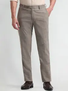 Arrow Men Checked Classic Slim Fit Regular Trousers