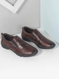 Mochi Men Round Toe Leather Slip-On Shoes