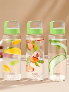 BOROSIL Transparent 3 Pieces Crysto Wide Mouth Borosilicate Glass Water Bottle 750 ml Each