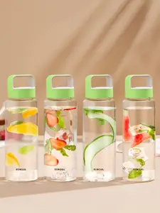 BOROSIL Transparent 4 Pieces Crysto Wide Mouth Borosilicate Glass Water Bottle 750 ml Each