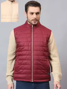 Cantabil Men Mock Collar Solid Cotton Casual Reversible Gilet Jacket
