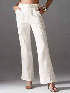 Miss Chase Women Wide Leg High-Rise Cargo Styles Jeans