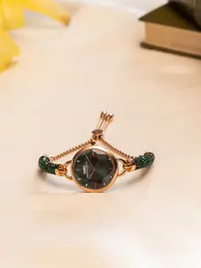 Perfectly Average Crystal Slider Green Watch Analog Watches