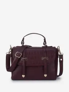 yelloe Textured Satchel with Quilted