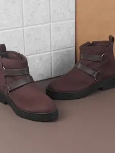 Metro Women Block-Heeled Mid-Top Regular Boots