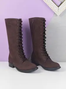 Mochi Women High Top Lace-Up Boots