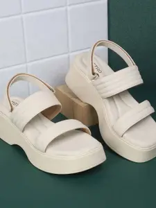 Metro Colourblocked Platform Peep Toes with Bows