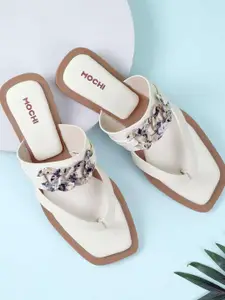Mochi Women Western - Embellished Open Toe Flats