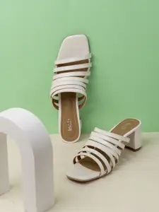Inc 5 Striped Party Block Sandals