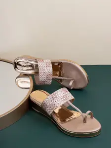 Inc 5 Embellished Ethnic Wedge Sandals with Buckles