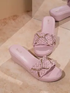 Inc 5 Wedge Mules Open Toe Heels