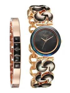 Titan Women Brass Mother of Pearl Dial & Bracelet Style Straps Analogue Watch 95233WM02F