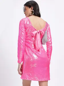 Stylecast X Hersheinbox Sequins Tie-up Detail Mini Dress
