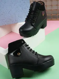 SAPATOS Women Casual Block-Heeled Regular Boots