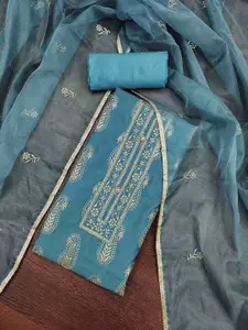 KIMISHA Paisley Embroidered Sequnnied Unstitched Dress Material