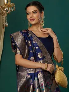 Satrani Ethnic Motifs Zari Banarasi Saree
