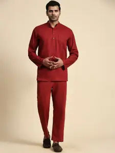 Moda Rapido Mandarin Collar Pure Cotton Short Kurta With Pyjamas