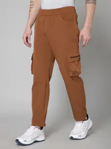 TURNFIT Men Straight-Fit Mid-Rise Cargo Track Pants