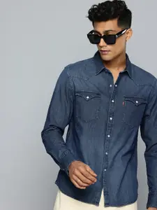 Levis Pure Cotton Slim Fit Opaque Denim Casual Shirt