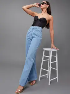 Miss Chase Women Straight Fit High-Rise Jeans