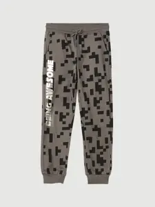 Fame Forever by Lifestyle Boys Printed Pure Cotton Mid Rise Joggers