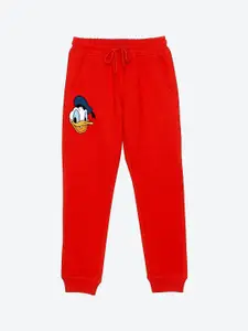 YK Disney Boys Mickey Mouse Graphic Printed Mid Rise Joggers