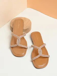 LOUIS STITCH Women's Open Toe Cross Strap Flat Heel Lightweight Sandals