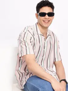 Aeropostale Pure Cotton Striped Drop-Shoulder Sleeves Relaxed Fit Casual Shirt