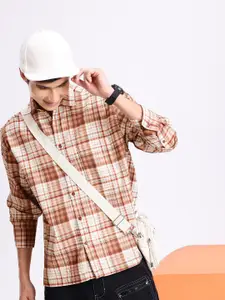 Aeropostale Relaxed Fit Checked Drop-Shoulder Sleeves Casual Shirt