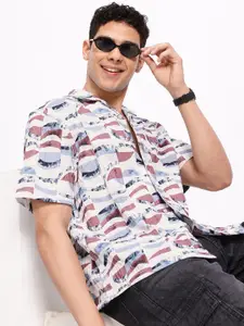 Aeropostale Abstract Printed Textured Casual Shirt