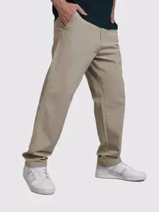 The Roadster Life Co. Men Mid-Rise Pure Cotton Straight Fit Chinos