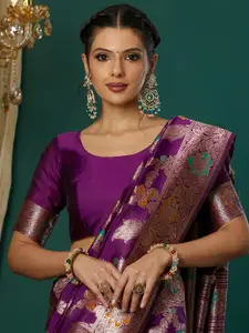 Satrani Woven Design Zari Banarasi Saree